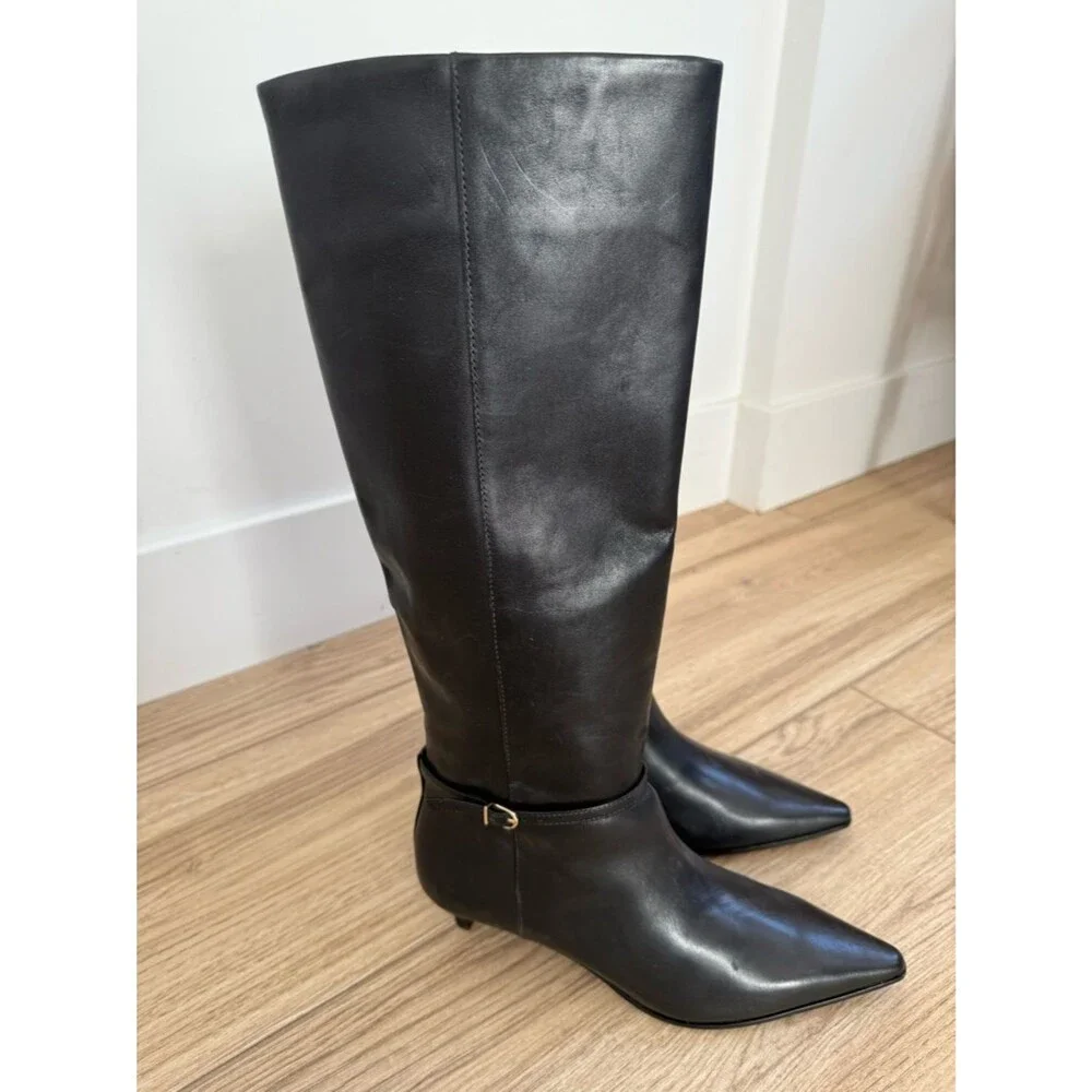 Madewell Eliza Tall Buckle Boots NWOB 7.5 black